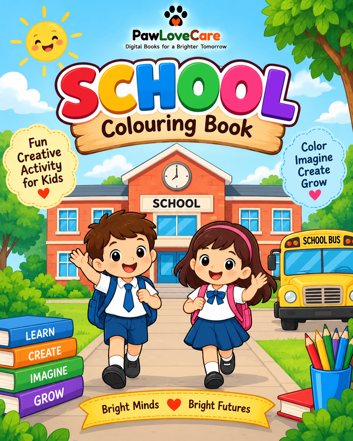 School coloring book for kids by PawLoveCare