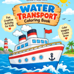 Water transport coloring book for kids by PawLoveCare