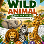 Wild animal coloring book for kids printable digital activity